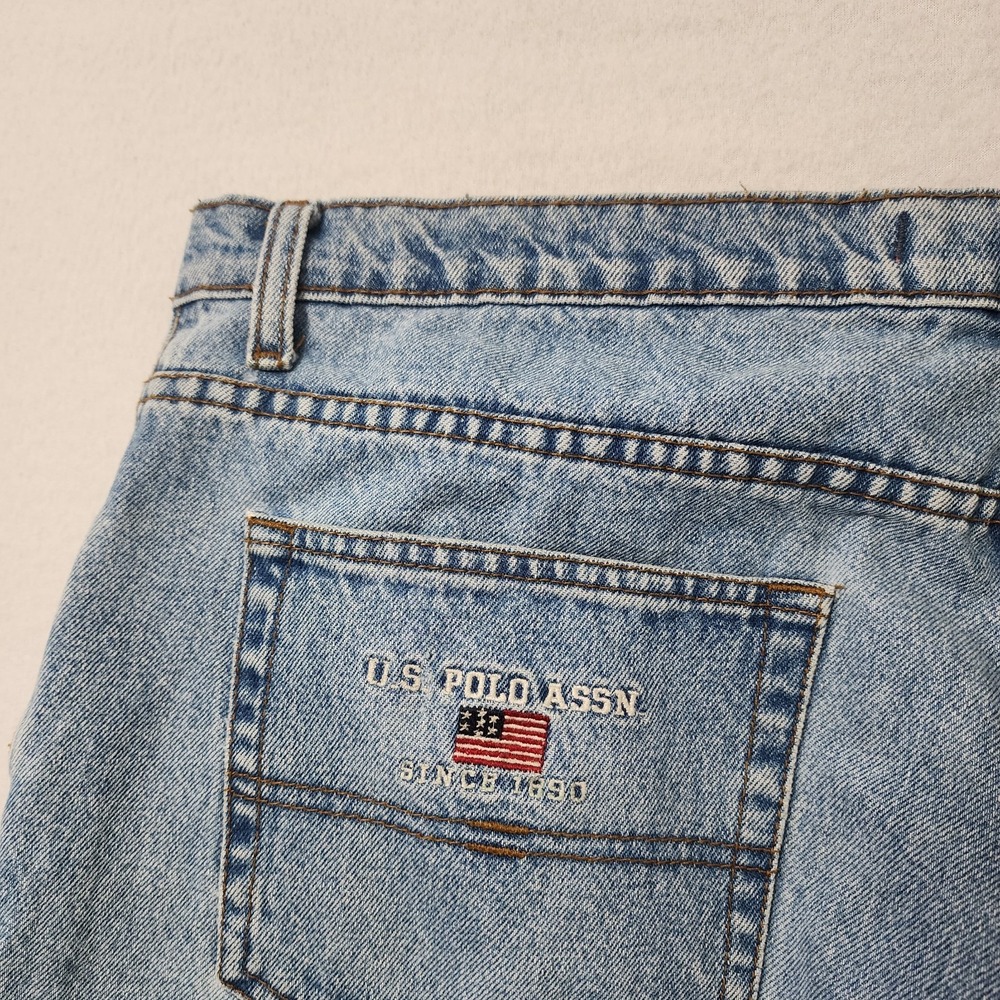 Vintage Y2k US Polo Ralph Lauren Assn Baggy Jeans Mens 38x30 Blue  Skater Grunge - Picture 8 of 13